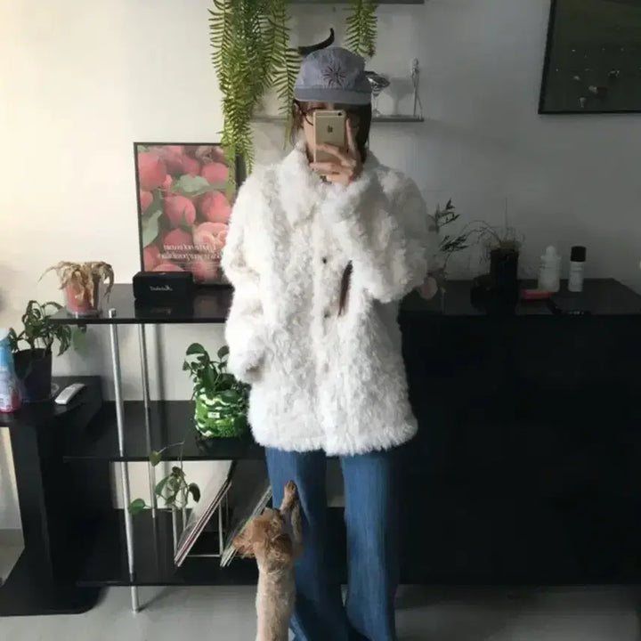 [BUNJANG] Kara Hairly Fur Jacket / 카라 헤어리 퍼 자켓