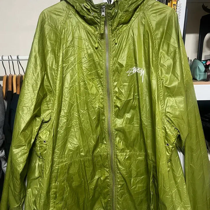 [BUNJANG] Stussy Beach Shell Wrinkled Nylon Jacket (XL) / (XL) 스투시 비치 쉘 링클 나일론 자켓 리자드