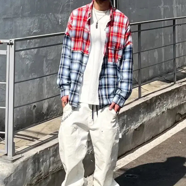 [BUNJANG] Extraordinary Multi Check Shirt L (Sealed) / 엑스트라오디너리 멀티체크 셔츠 L (새상품)