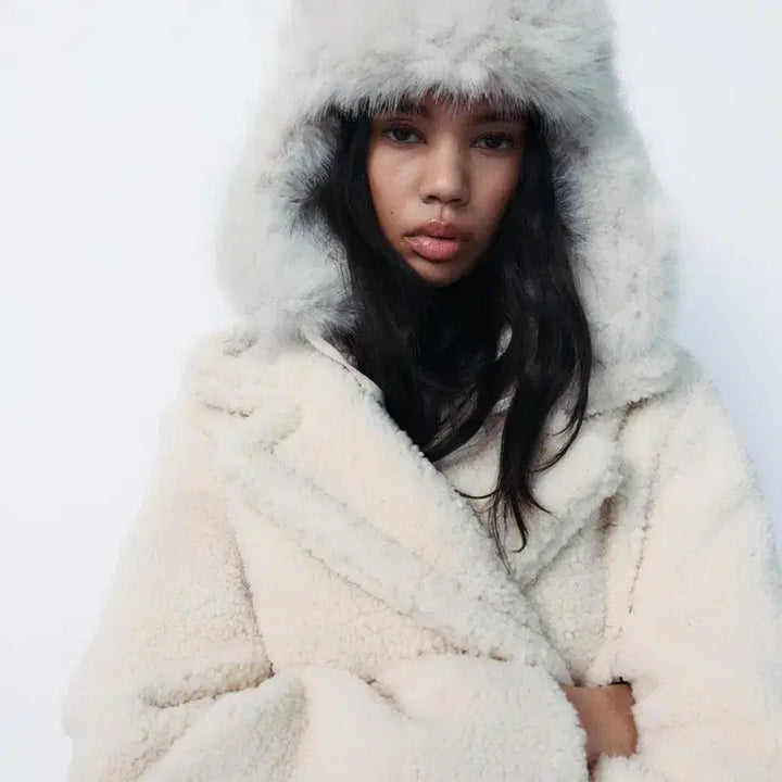 [BUNJANG] L(KR 77) Zara Shearling Long Coat Teddy Bear Coat / L(KR 77) 자라 양털 시어링 롱 코트 테디베어 코트