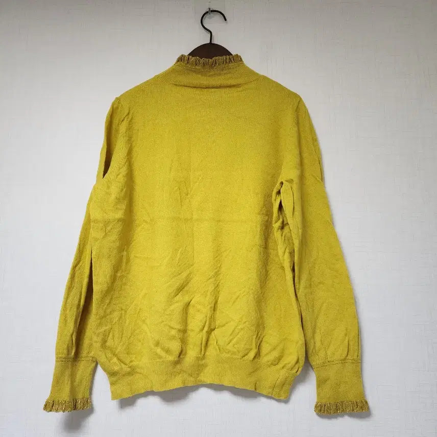 [BUNJANG] Anna Sui Mustard Heart Embellished Knit 88 / 안나수이 머스타드 하트 장식 니트 88