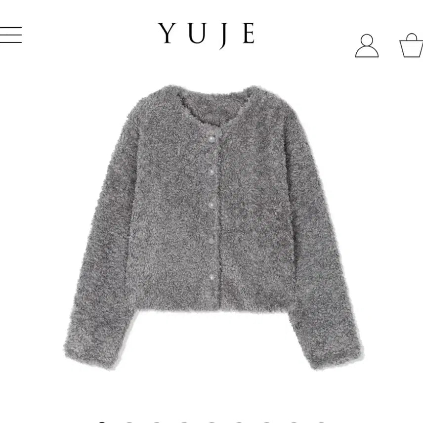 [BUNJANG] Yuje Teddy Fur Jacket Gray S / (새상품) yuje 유제 테디 퍼자켓 그레이 S
