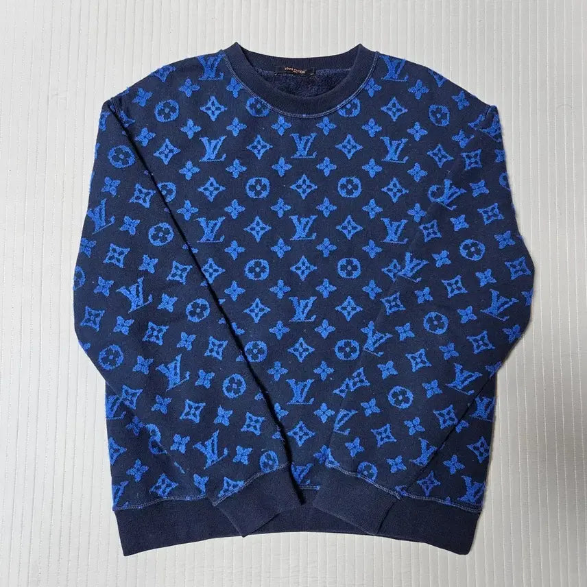 [BUNJANG] Louis Vuitton Monogram Sweatshirt Blue / [M] 루이비통 모노그램 맨투맨 블루