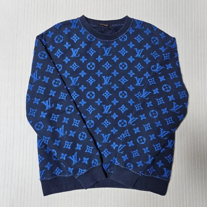 [BUNJANG] Louis Vuitton Monogram Sweatshirt Blue / [M] 루이비통 모노그램 맨투맨 블루