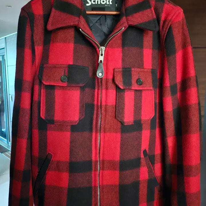 [BUNJANG] Schott Check Coat / Schott 쇼트 체크 코트