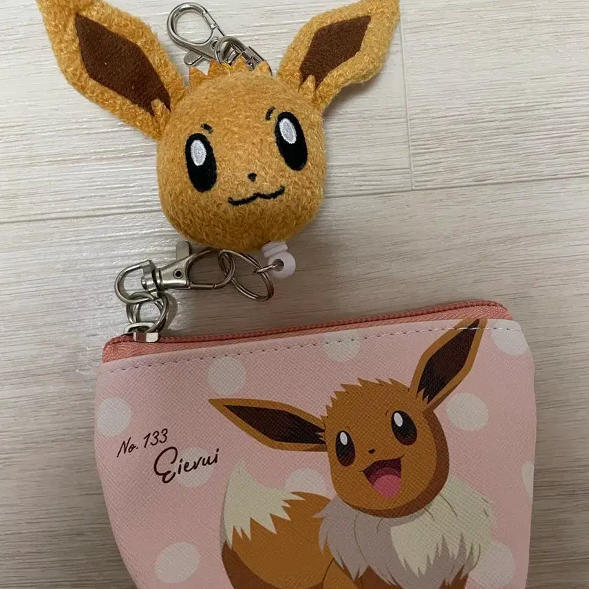 [BUNJANG] Pokemon Eevee Keyring + Coin Purse Set / 포켓몬스터 이브이 인형 키링 + 동전지갑 (닌텐도 정품) 2만원