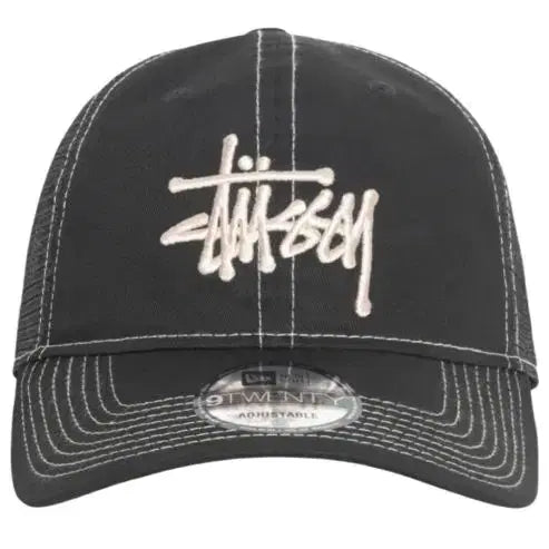 [BUNJANG] Stussy New Era 9Twenty Basic Trucker Hat / 소량 재입고 스투시 뉴에라 9Twenty 베이직 트러커 블랙 모자