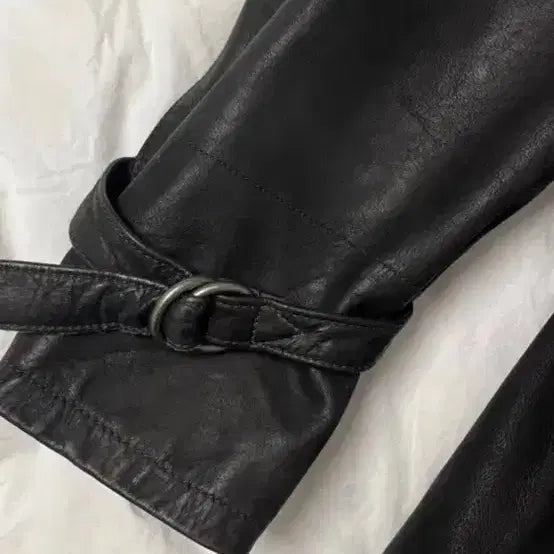 [BUNJANG] RRL Buffalo Leather Pea Coat Jacket / 더블알엘 버팔로 레더 피코트