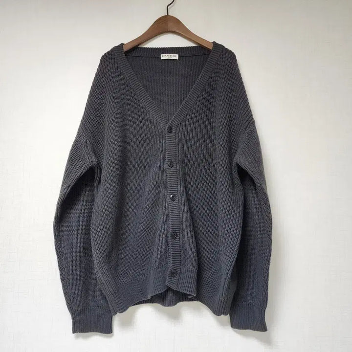 [BUNJANG] BEARDEDKID Knit Cardigan Charcoal L / 비얼디드키드 BEARDEDKID 니트 가디건 차콜 L