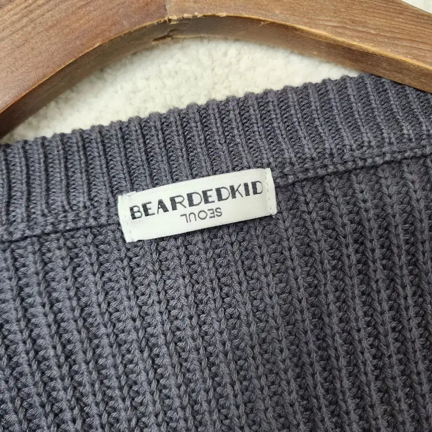[BUNJANG] BEARDEDKID Knit Cardigan Charcoal L / 비얼디드키드 BEARDEDKID 니트 가디건 차콜 L