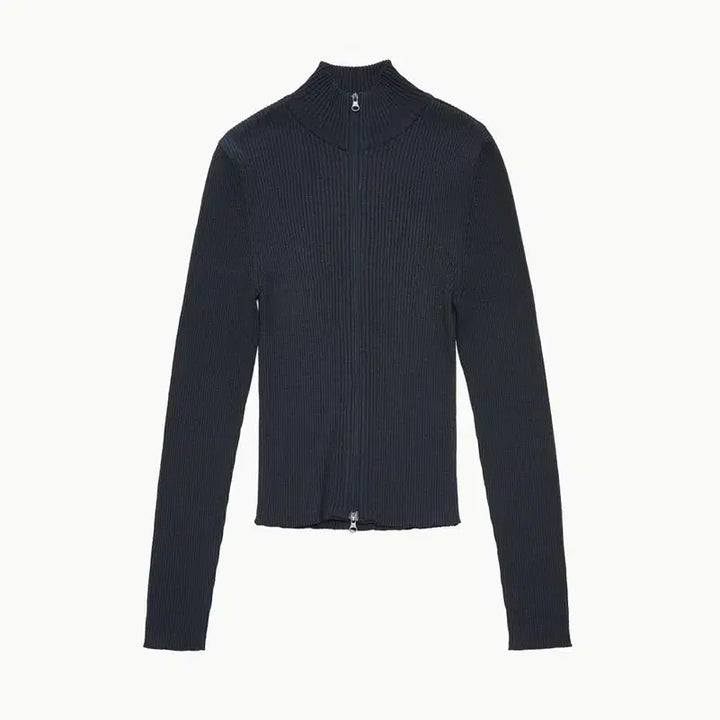 [BUNJANG] AMOMENTO Ribbed Mock Neck Cardigan / 아모멘토 모크넥 가디건Ribbed Mock Neck Cardigan-Da