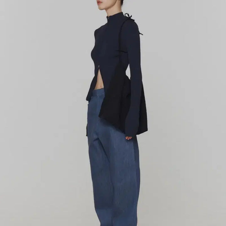 [BUNJANG] AMOMENTO Ribbed Mock Neck Cardigan / 아모멘토 모크넥 가디건Ribbed Mock Neck Cardigan-Da