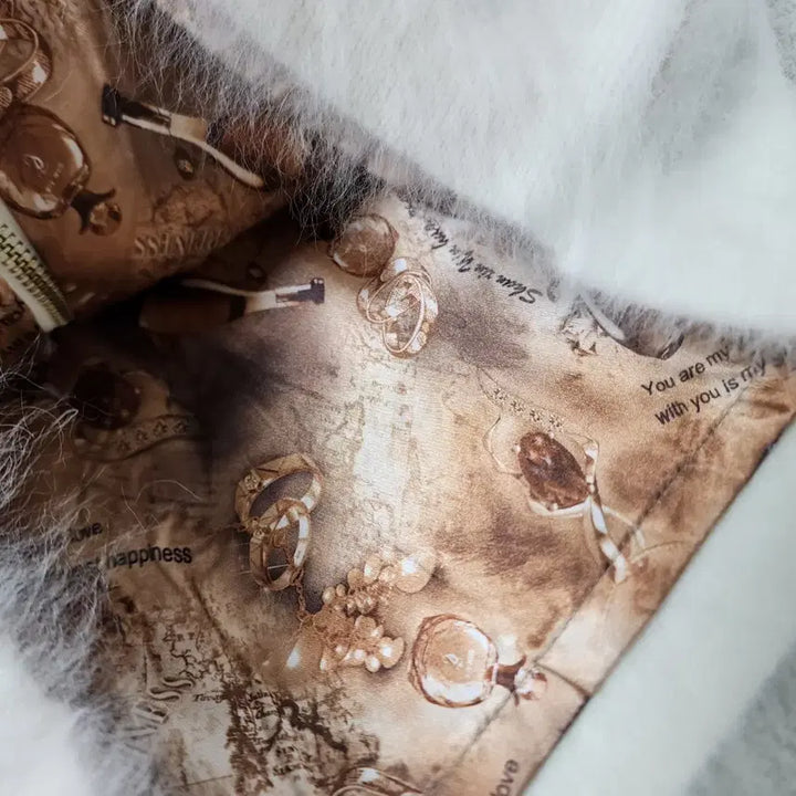 [BUNJANG] Cashmere Knit Cardigan 115 / 화이트 앙고라 캐시미어 니트 집업 가디건 115