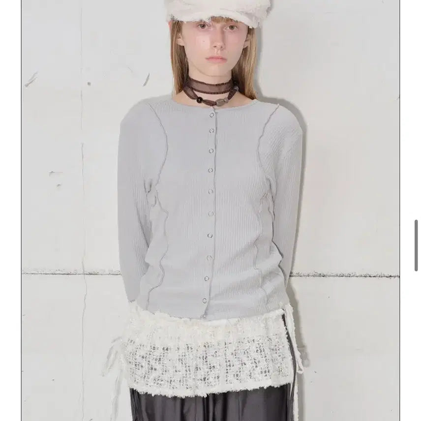 [BUNJANG] Type Service Ribbed Riffle Cardigan Gray / 타입서비스 가디건 Ribbed Riffle Cardigan Gray