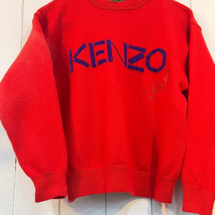[BUNJANG] KENZO Red Knit Sweater / 겐조 KENZO 레드 니트 스웨터