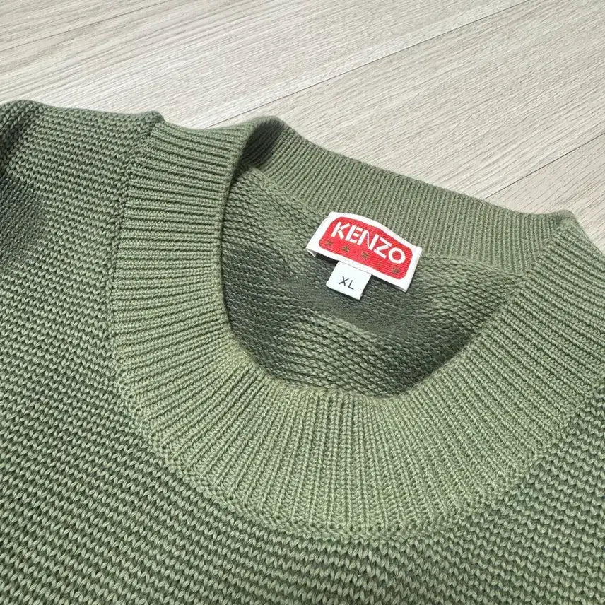 [BUNJANG] KENZO Flower Pattern Knit Olive / KENZO 플라워 패턴 니트 올리브