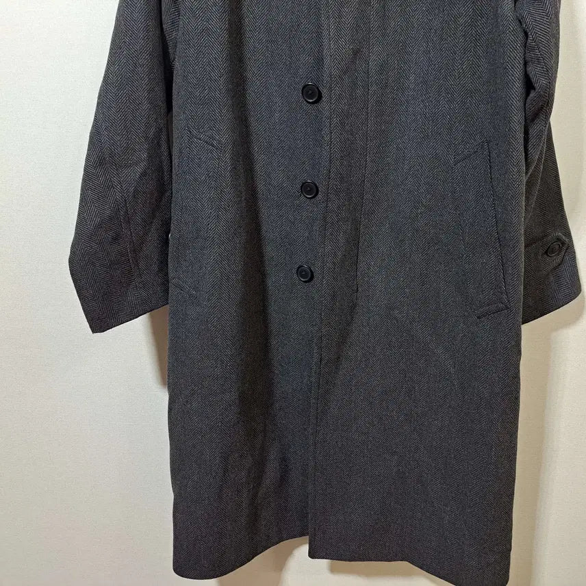 [BUNJANG] Uniqlo Men's Herringbone Balmacaan Coat M / 유니클로 남성 헤링본 발마칸 코트 M (패871)