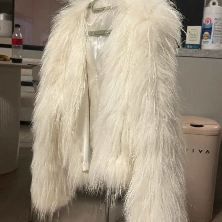 [BUNJANG] Fox White Fur Short Jacket / 화이트 퍼 숏 자켓 (폭스자켓)