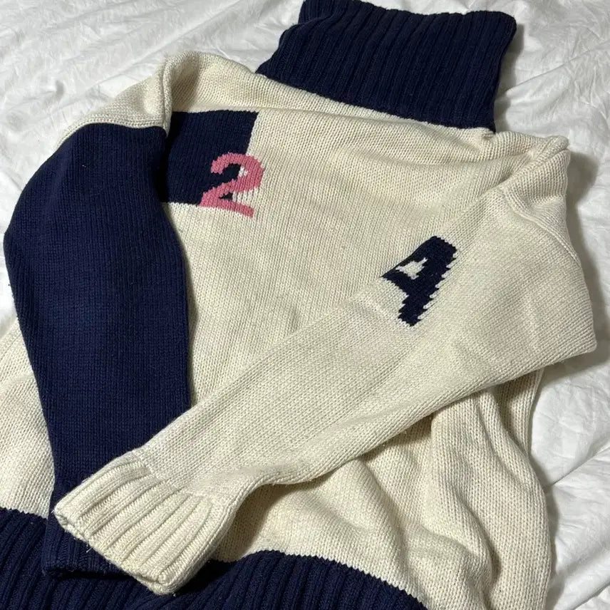 [BUNJANG] ADER Error Oversized Heavy Turtleneck Sweater / 아더에러 배색 오버사이즈 헤비 터틀넥 1사이즈