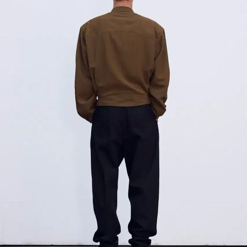 [BUNJANG] M Recto Viscose Bowling Jacket Khaki Brown / [M] 렉토 카소토 비스코스 보울링 점퍼 자켓 카키 브라운