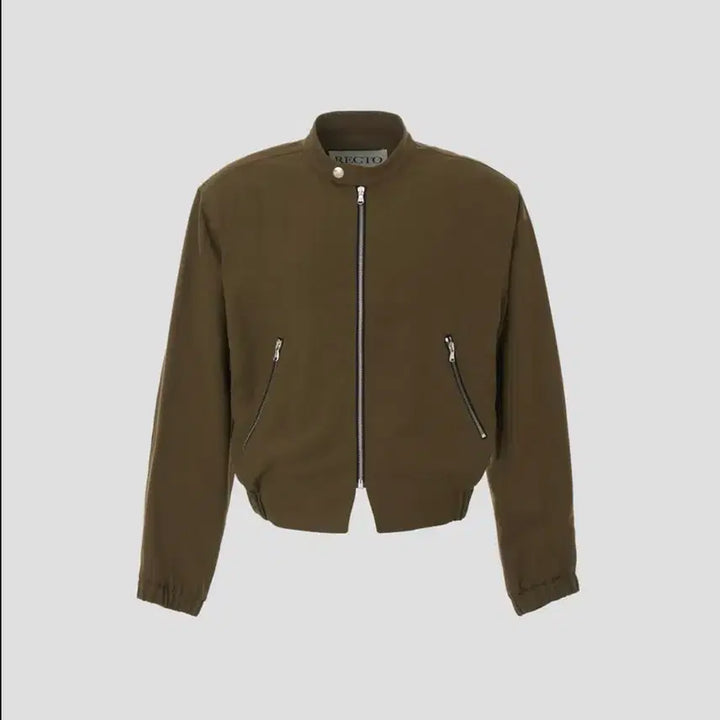 [BUNJANG] M Recto Viscose Bowling Jacket Khaki Brown / [M] 렉토 카소토 비스코스 보울링 점퍼 자켓 카키 브라운