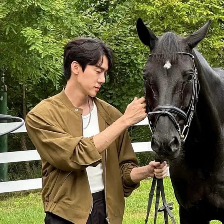 [BUNJANG] M Recto Viscose Bowling Jacket Khaki Brown / [M] 렉토 카소토 비스코스 보울링 점퍼 자켓 카키 브라운