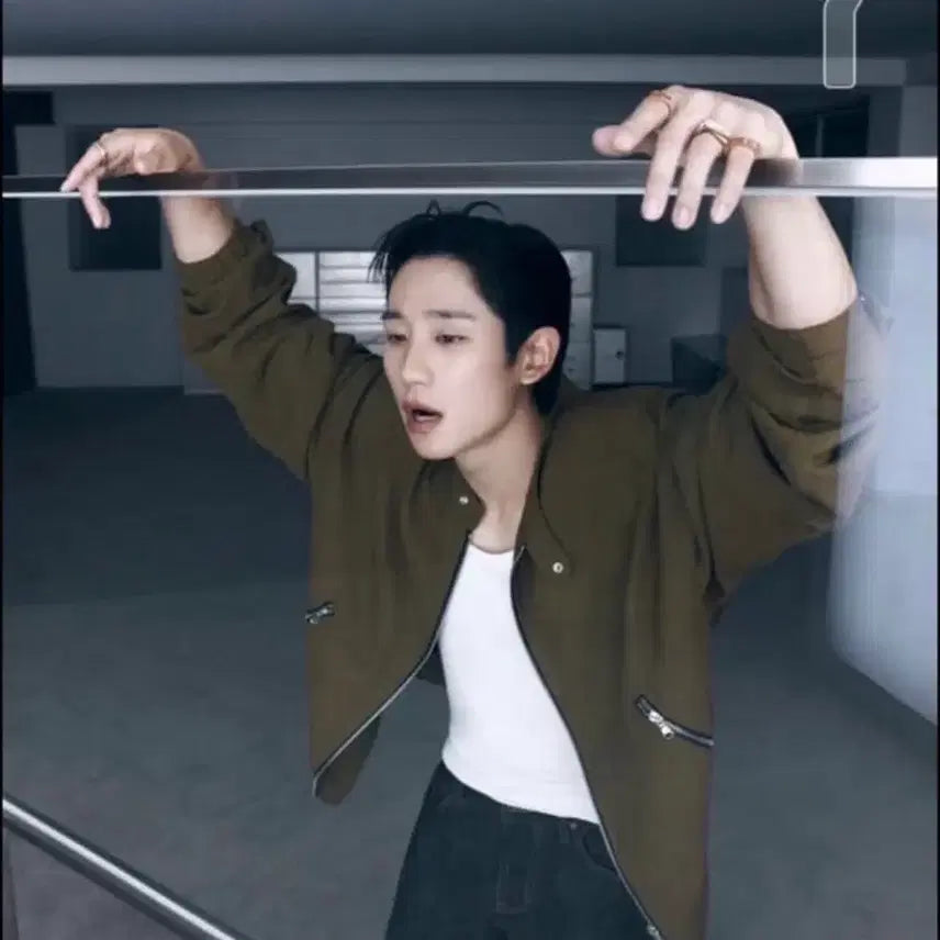 [BUNJANG] M Recto Viscose Bowling Jacket Khaki Brown / [M] 렉토 카소토 비스코스 보울링 점퍼 자켓 카키 브라운