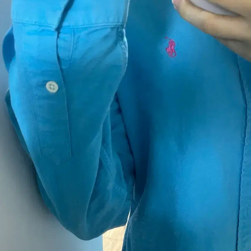 [BUNJANG] Polo Ralph Lauren Sky Blue Polo Shirt / (착샷있음!)핑크 하늘 폴로 셔츠 교신
