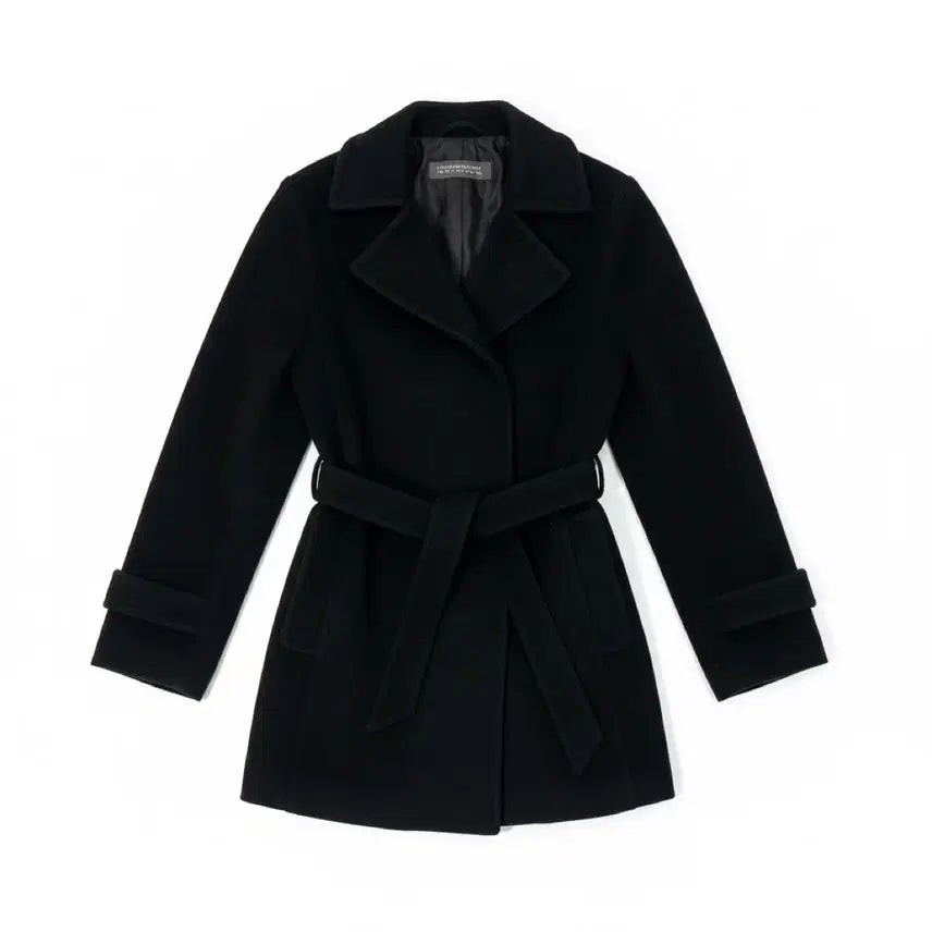 [BUNJANG] NaF NaF Belted Half Coat / [85/44~55] 나프나프 벨티드 하프 코트 블랙