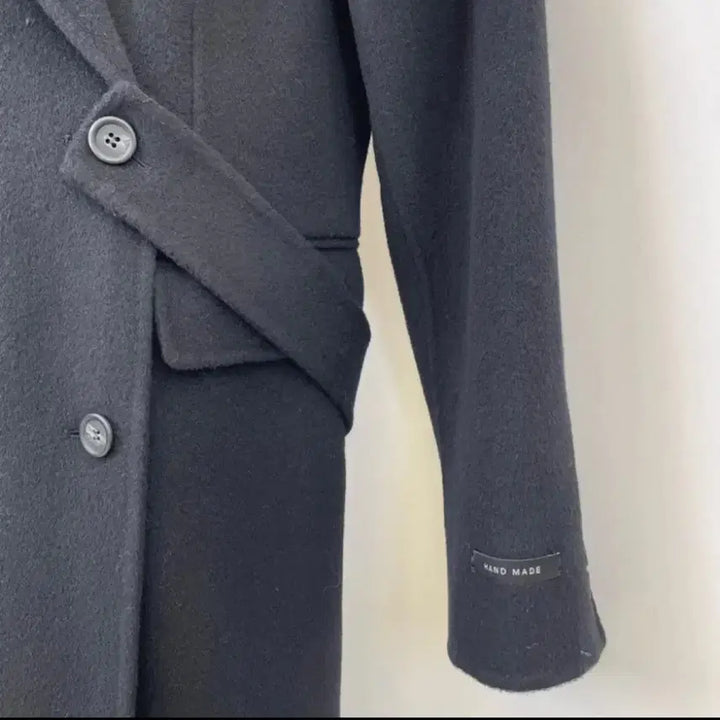 [BUNJANG] ELF Handmade Black Wool Double Long Coat / elf 엘프 핸드메이드 블랙 울 더블 롱코트