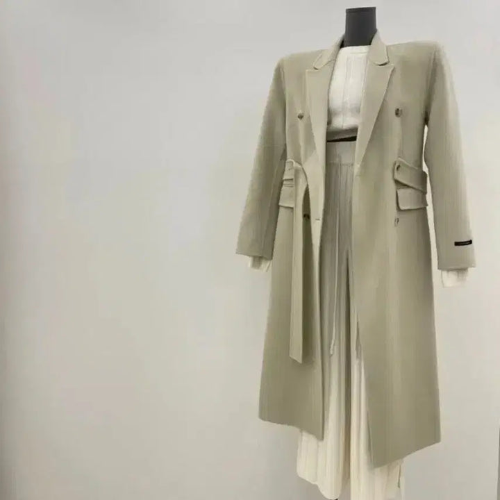 [BUNJANG] ELF Handmade Black Wool Double Long Coat / elf 엘프 핸드메이드 블랙 울 더블 롱코트