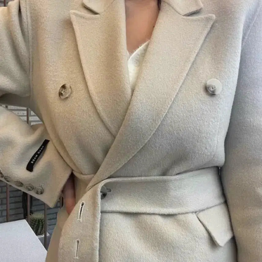 [BUNJANG] ELF Handmade Black Wool Double Long Coat / elf 엘프 핸드메이드 블랙 울 더블 롱코트