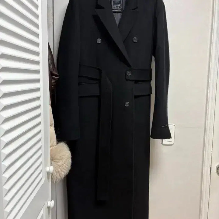 [BUNJANG] ELF Handmade Black Wool Double Long Coat / elf 엘프 핸드메이드 블랙 울 더블 롱코트