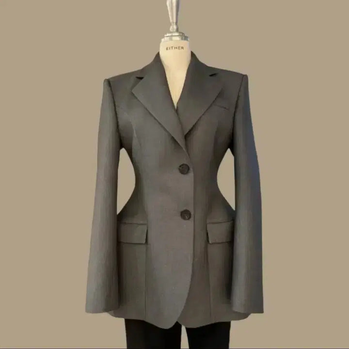 [BUNJANG] Luxury Ether Wool Silk Hourglass Jacket (Size M) / 럭셜 이더 울실크 아워글래스자켓 사이즈m