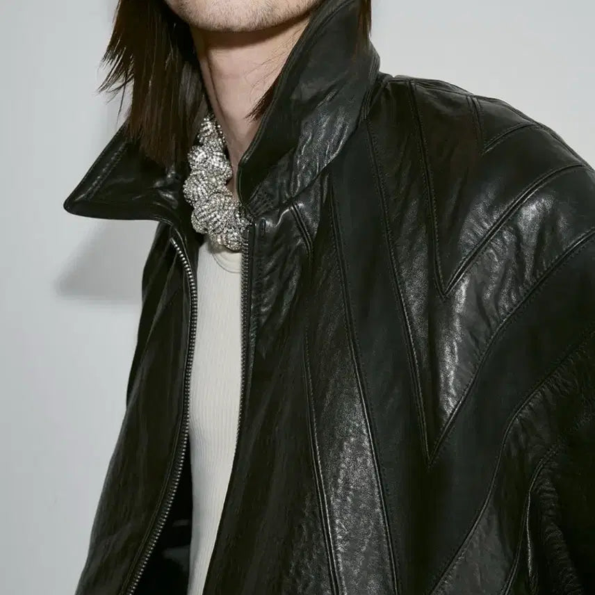 [BUNJANG] Lector 70S Lucas Leather Bomber Jacket / [L] 렉토 70S 루카스 레더 가죽 봄버 블루종 점퍼 자켓