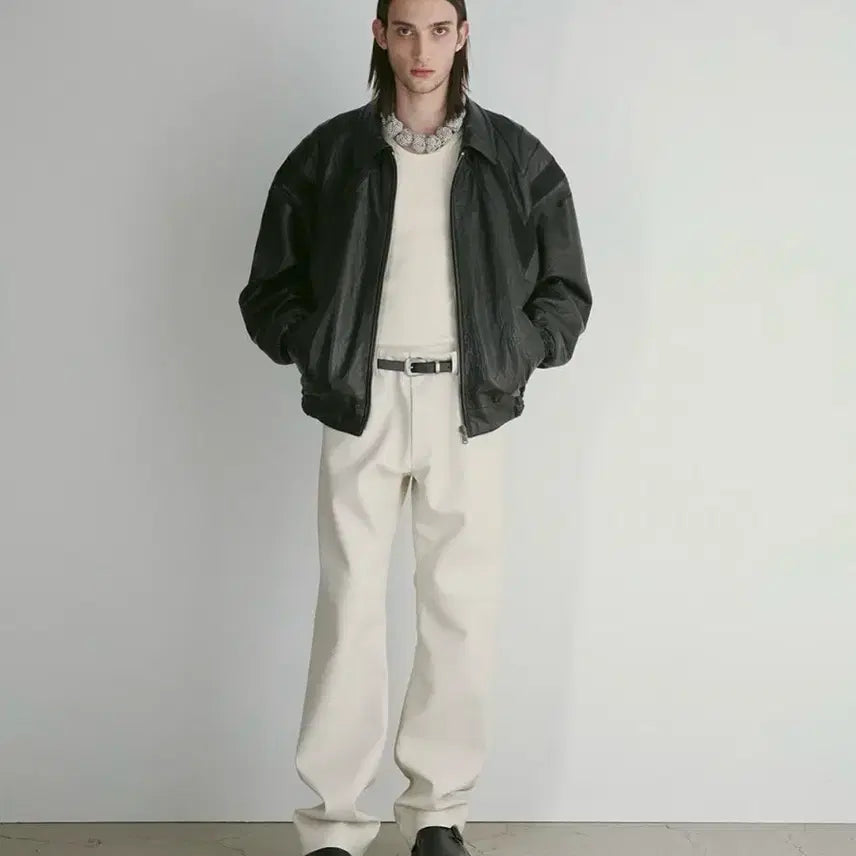 [BUNJANG] Lector 70S Lucas Leather Bomber Jacket / [L] 렉토 70S 루카스 레더 가죽 봄버 블루종 점퍼 자켓