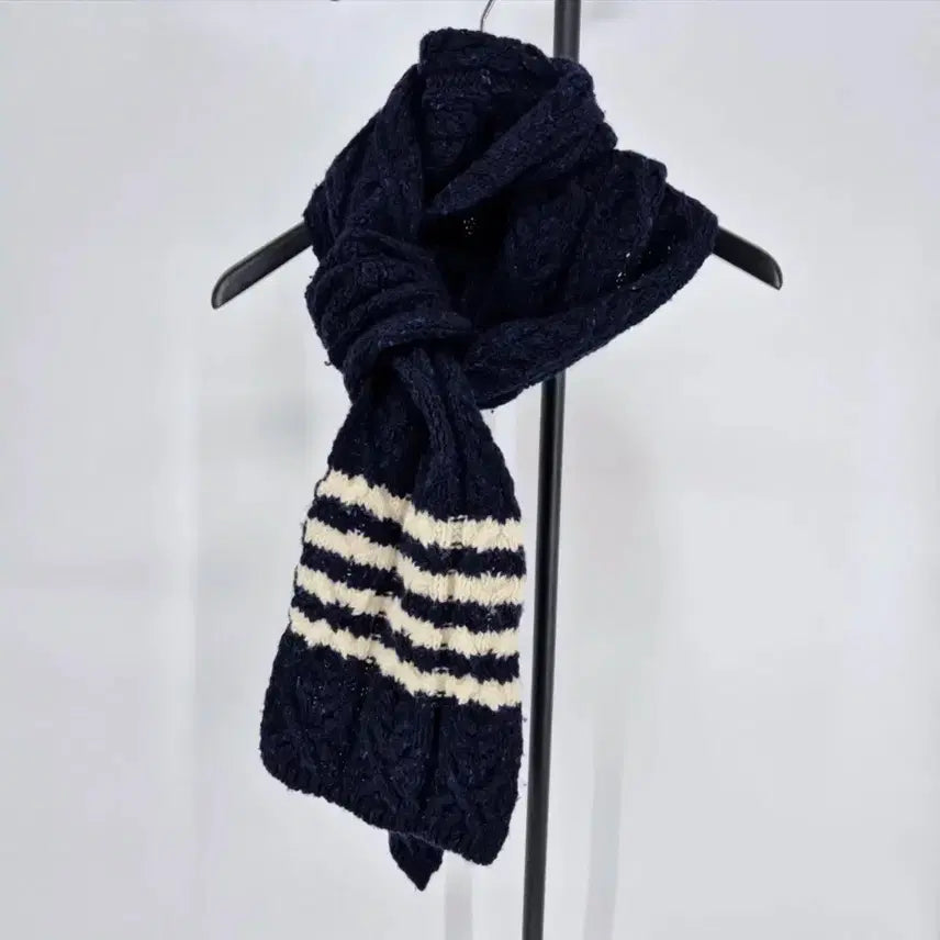 [BUNJANG] Thom Browne Navy Hoodie Scarf / [감정완료] 톰브라운 사선완장 후디 머플러 목도리 네이비