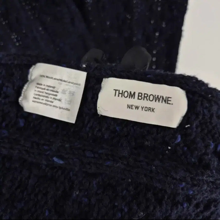 [BUNJANG] Thom Browne Navy Hoodie Scarf / [감정완료] 톰브라운 사선완장 후디 머플러 목도리 네이비