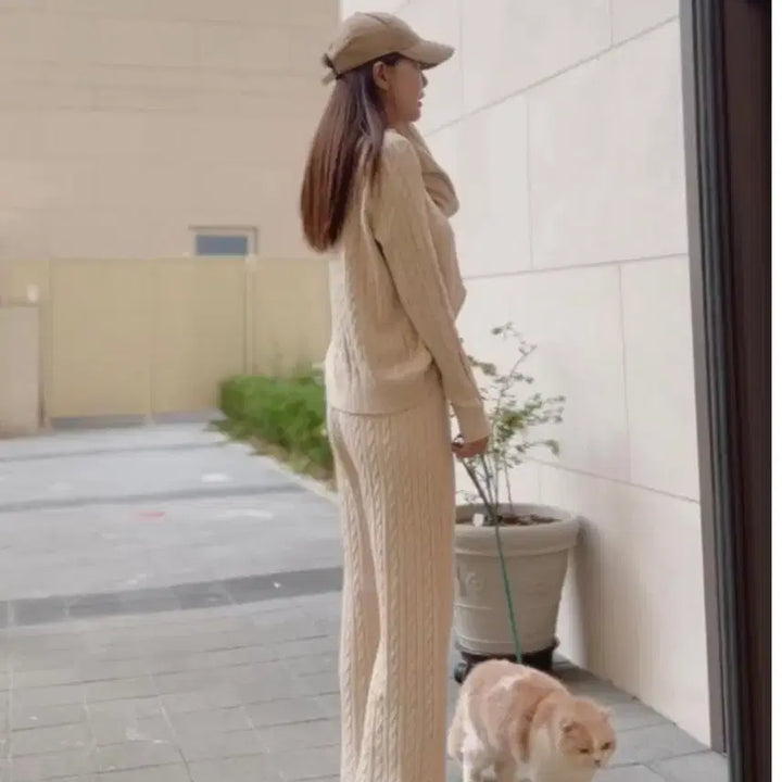 [BUNJANG] Alice Cable Knit Set / 앨리스 꽈배기 캐시니트 세트