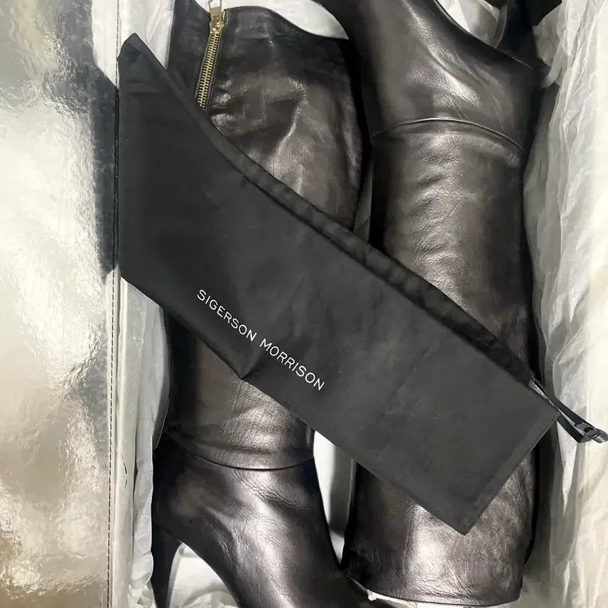 [BUNJANG] Sigerson Morrison Black Leather Long Boots (US 8) / 시거슨모리슨 블랙레더 롱 부츠 사이즈8 (240정도)
