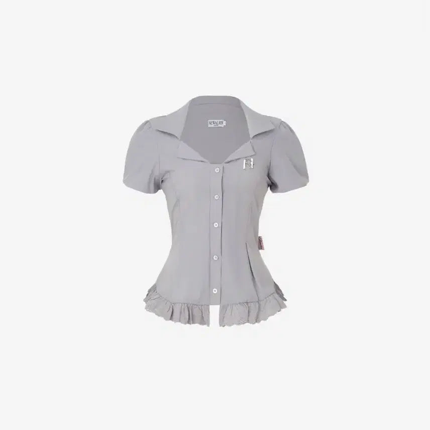 [BUNJANG] Newalrin Logo Emblem Lace Shirt / 뉴얼린 logo emblem lace shirt