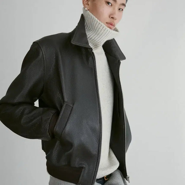 [BUNJANG] XL Recto Ben Shrunken Lamb Leather Jacket Dark Brown / [XL] 렉토 벤 슈렁큰 램 레더 가죽 자켓 다크 브라운