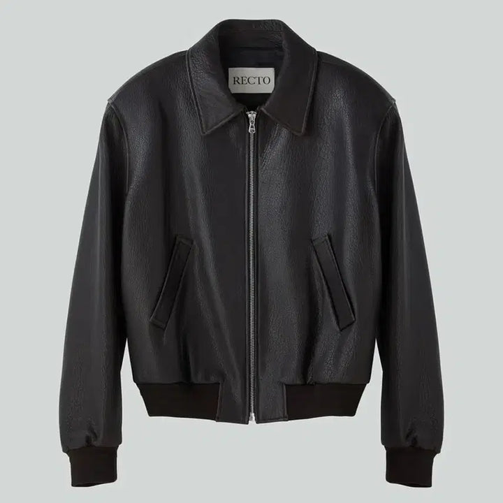 [BUNJANG] XL Recto Ben Shrunken Lamb Leather Jacket Dark Brown / [XL] 렉토 벤 슈렁큰 램 레더 가죽 자켓 다크 브라운
