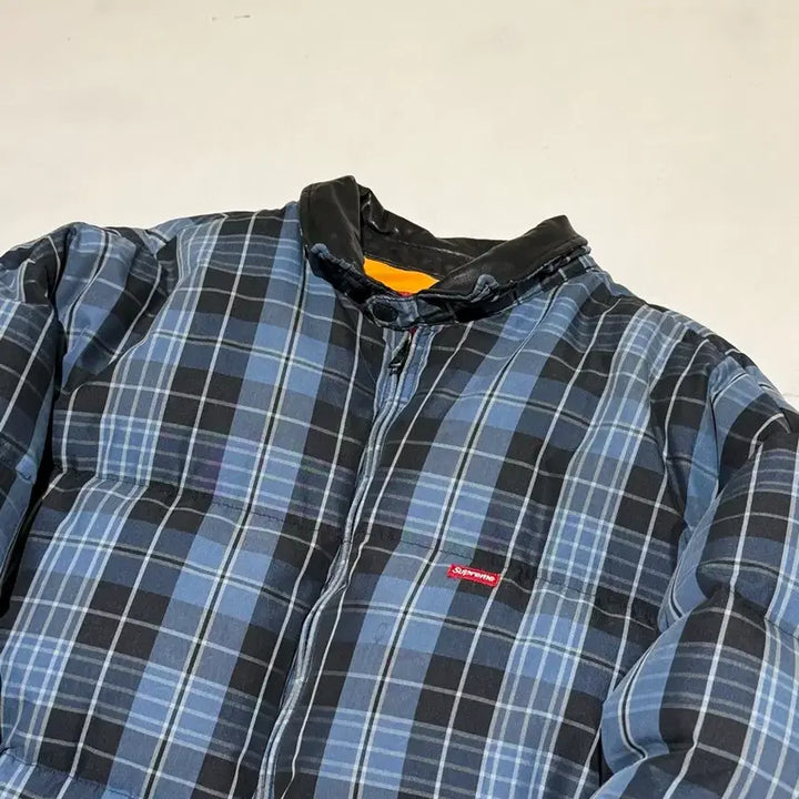 [BUNJANG] Supreme FW19 Check Quilted Down Jacket Blue / 슈프림 FW19 체크 퀼팅 다운 자켓 블루