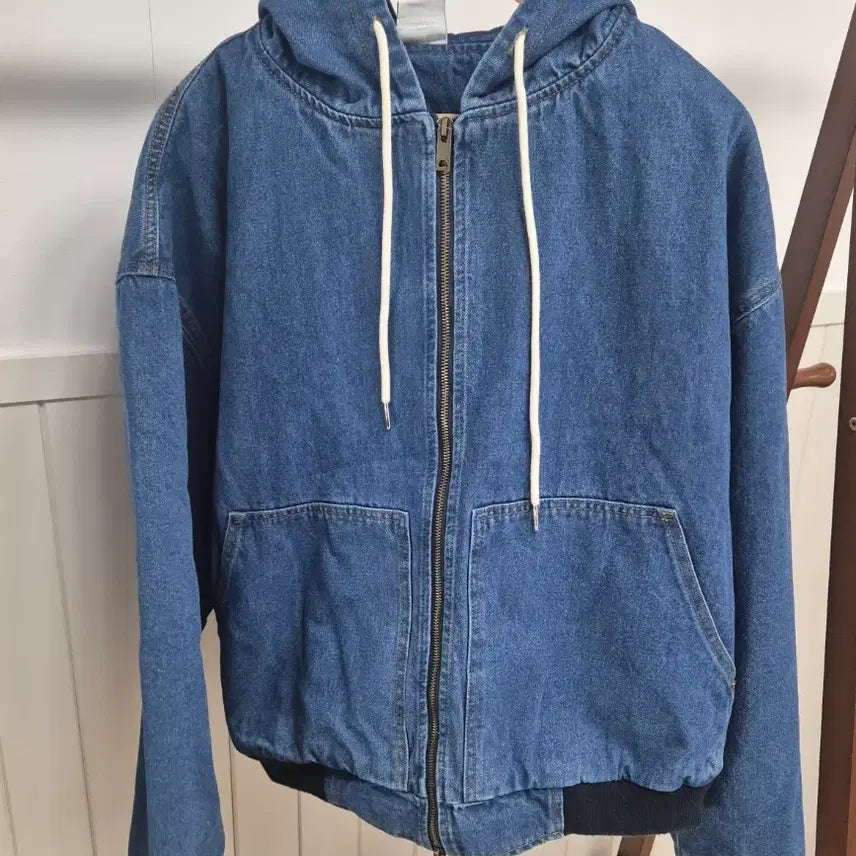 [BUNJANG] Unisex Retro Quilted Denim Jacket / 레트로 누빔 후드청자켓 새상품(남녀공용)