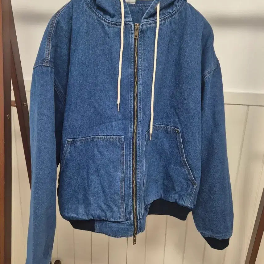 [BUNJANG] Unisex Retro Quilted Denim Jacket / 레트로 누빔 후드청자켓 새상품(남녀공용)