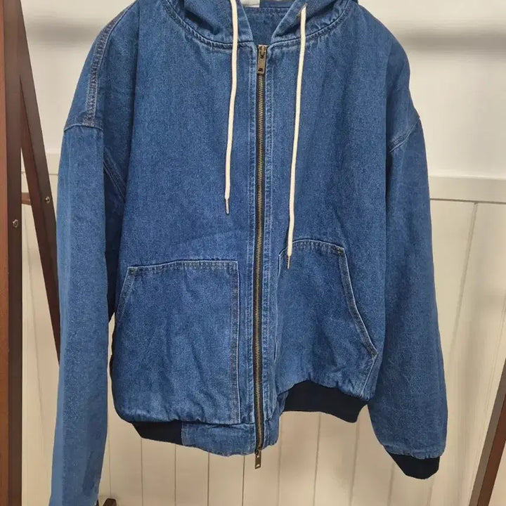 [BUNJANG] Unisex Retro Quilted Denim Jacket / 레트로 누빔 후드청자켓 새상품(남녀공용)