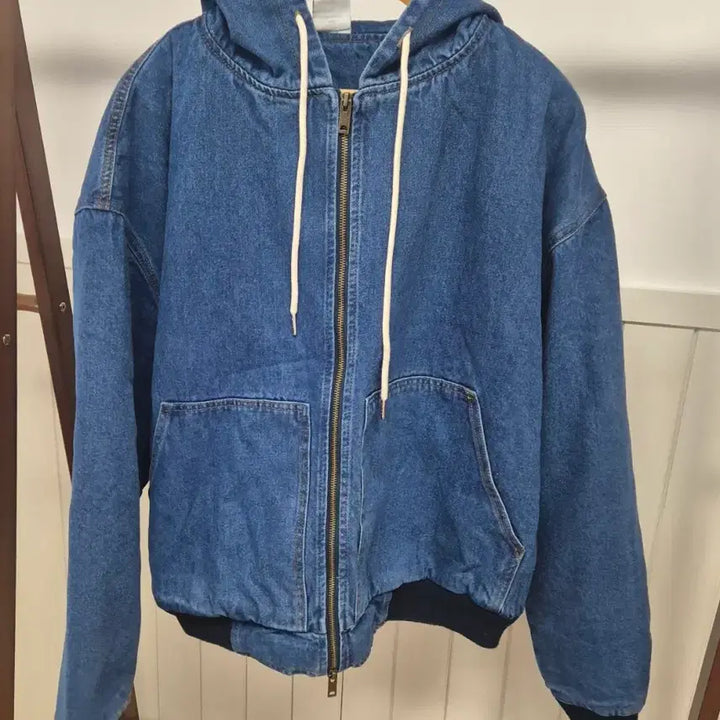 [BUNJANG] Unisex Retro Quilted Denim Jacket / 레트로 누빔 후드청자켓 새상품(남녀공용)