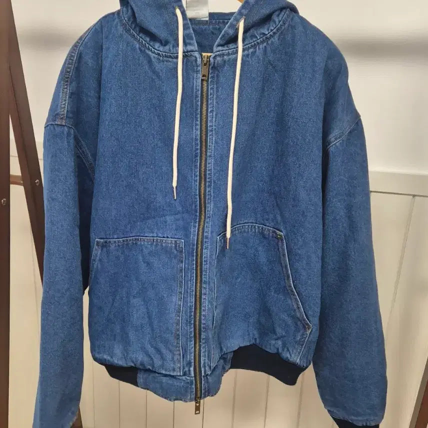 [BUNJANG] Unisex Retro Quilted Denim Jacket / 레트로 누빔 후드청자켓 새상품(남녀공용)