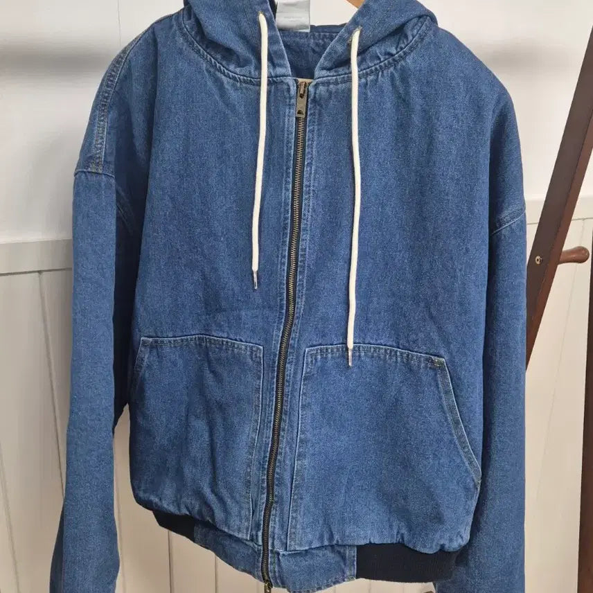 [BUNJANG] Unisex Retro Quilted Denim Jacket / 레트로 누빔 후드청자켓 새상품(남녀공용)